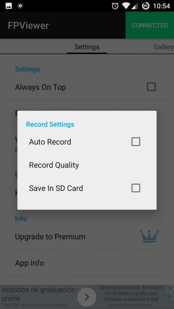 Easycap & UVC Player Android App Record settings 1